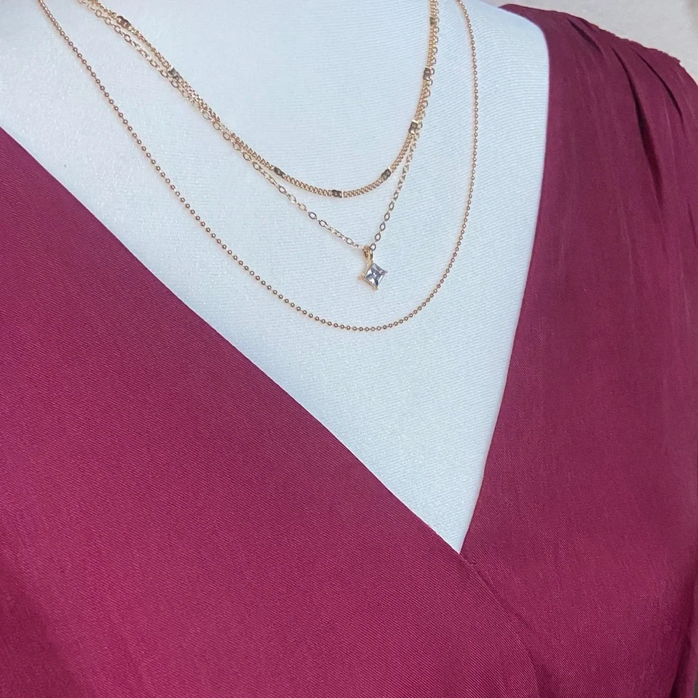 Sale! Banana Republic Deep Red Silky Wrap Blouse. Size S. NWT - Picture 6 of 11